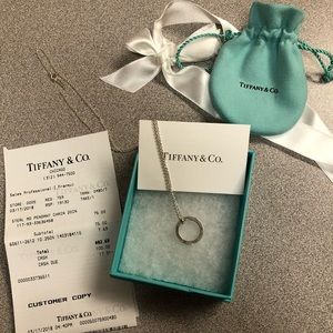 Authentic Tiffany 1837 circle pendant 20 inch.